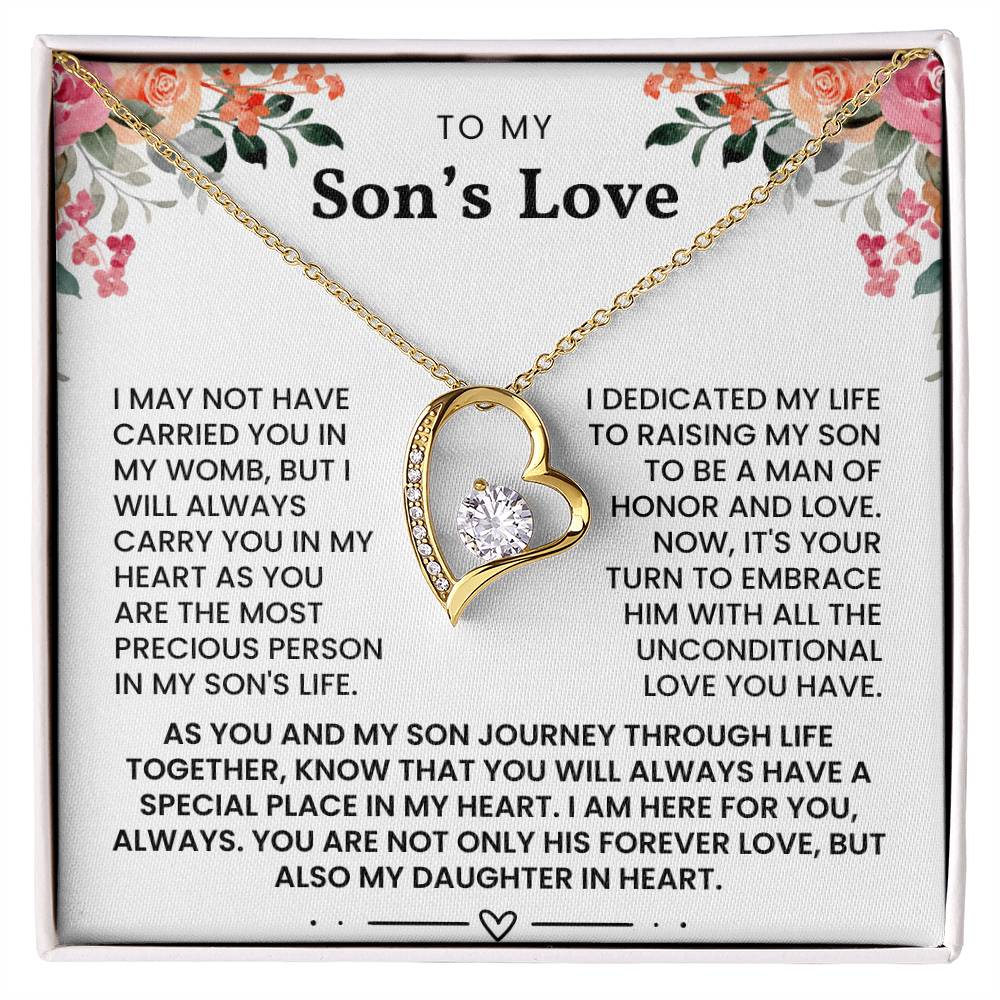 To My Son's Love-Forever Love Necklace- I May Not Have Carried