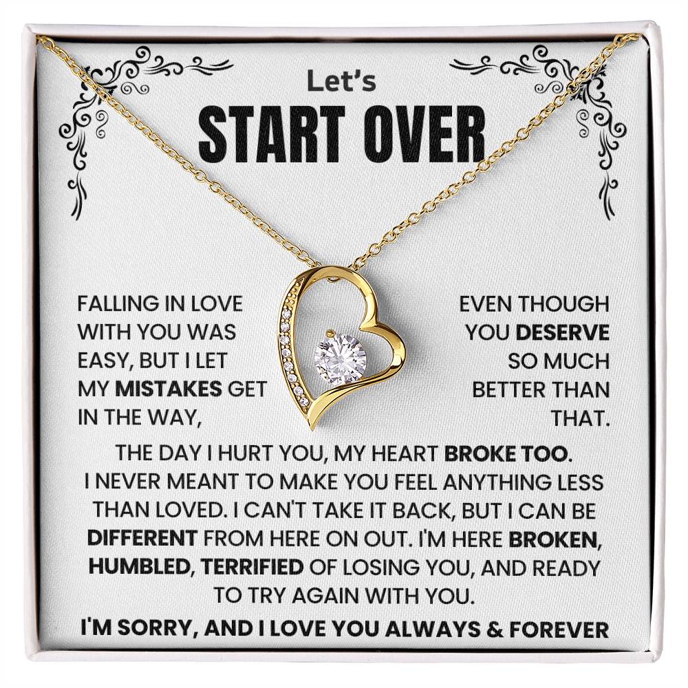 Let's Start Over Forever Love Necklace For Her- Meaningful Sorry Gift for Her