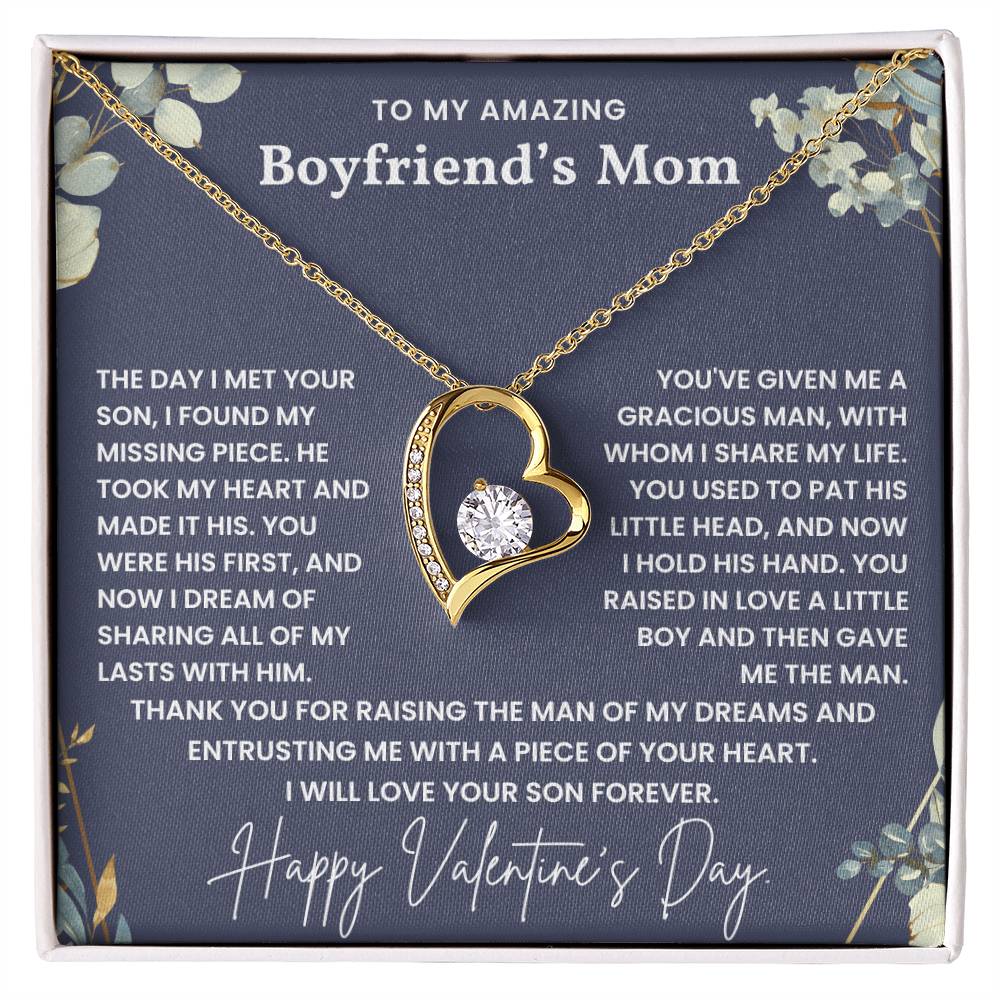 Happy Valentines Day Heart Necklace For Boyfriend's Mom