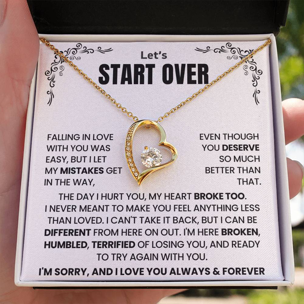 Let's Start Over Forever Love Necklace For Her- Meaningful Sorry Gift for Her