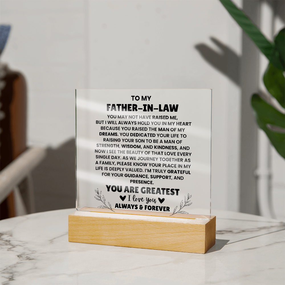 To My Father In Law - You Are Greatest - Acrylic