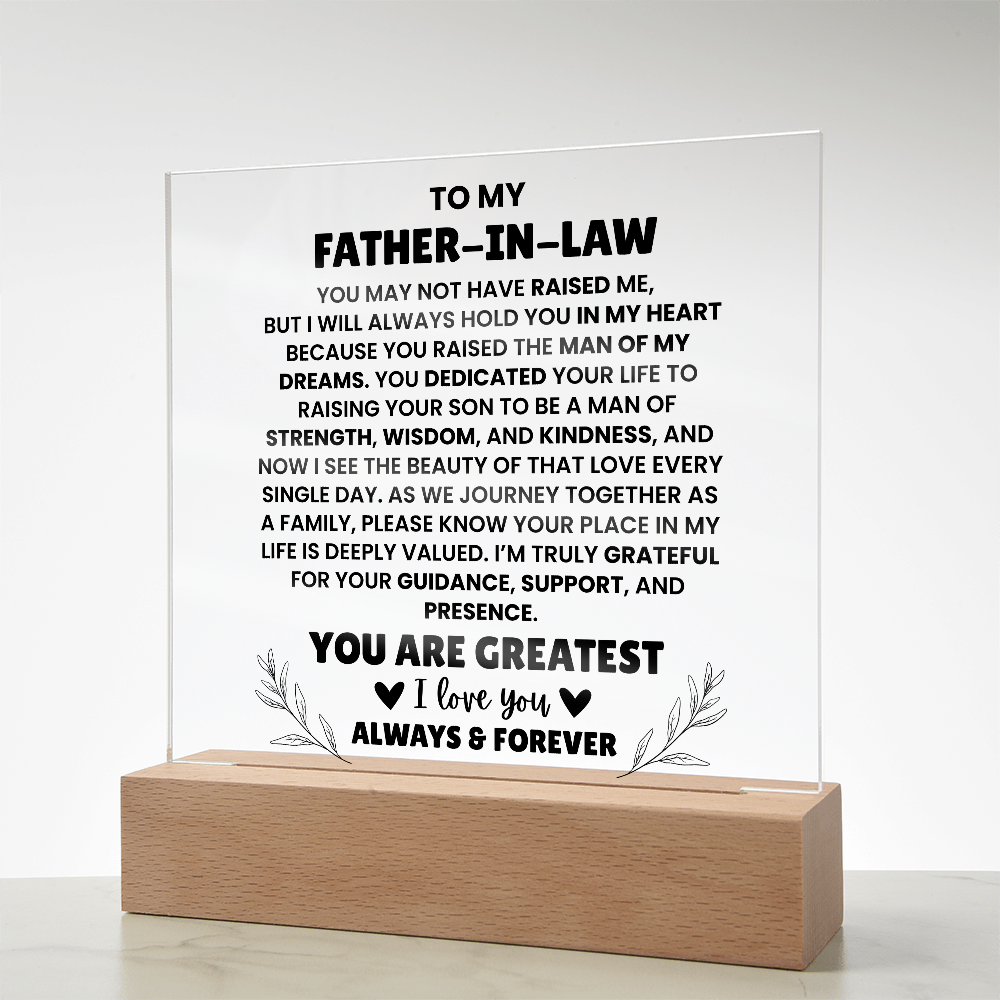 To My Father In Law - You Are Greatest - Acrylic