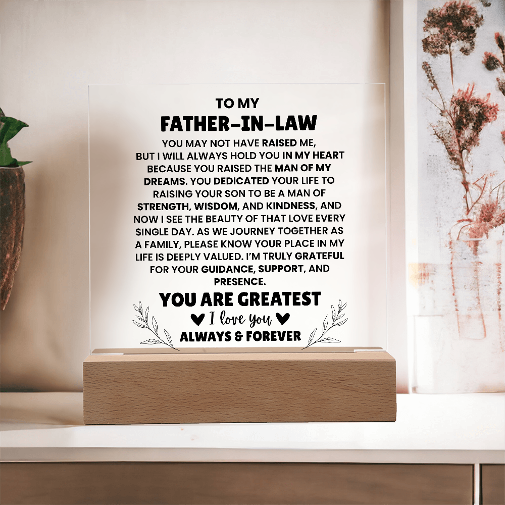 To My Father In Law - You Are Greatest - Acrylic
