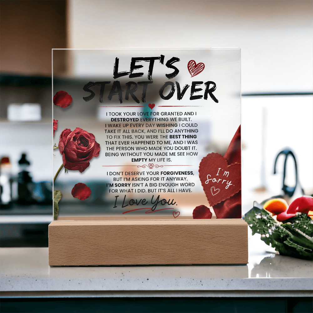 Let's Start Over Acrylic Gifts - Meaningful Sorry Gift
