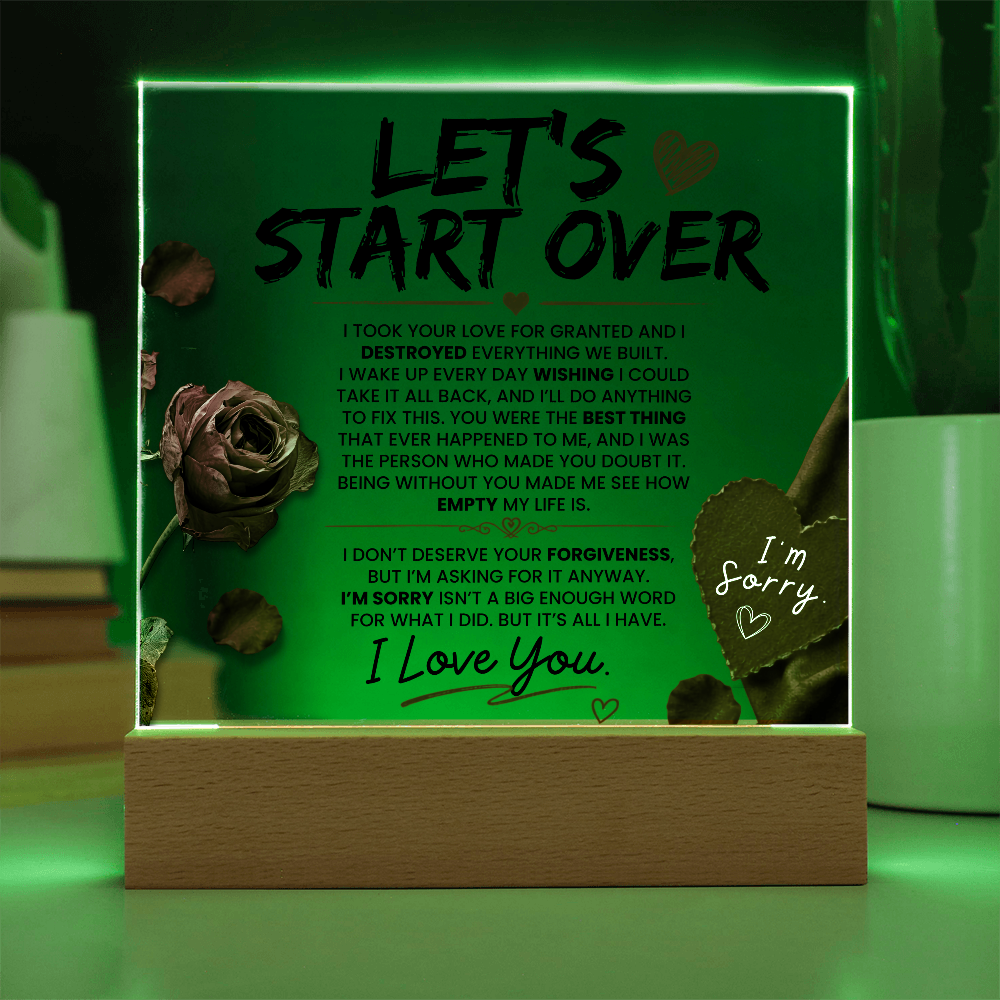 Let's Start Over Acrylic Gifts - Meaningful Sorry Gift