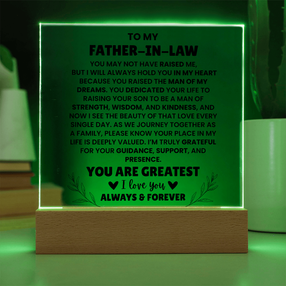 To My Father In Law - You Are Greatest - Acrylic