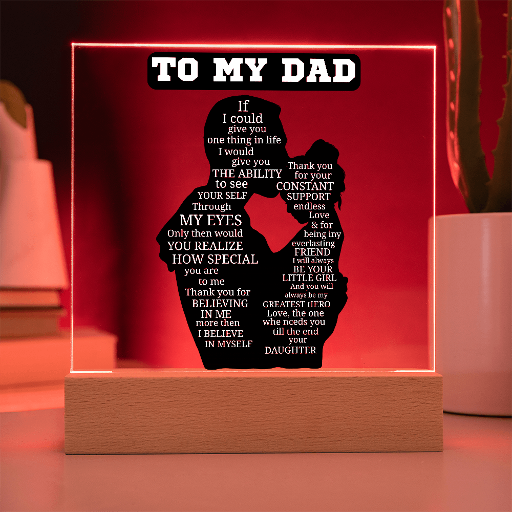 Fathers Day Gift for Daughter - Acrylic Fathers Day Gift for Dad