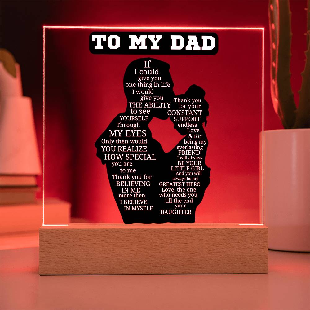 Fathers Day Gift From Daughter - Acrylic Fathers Day Gift for Dad