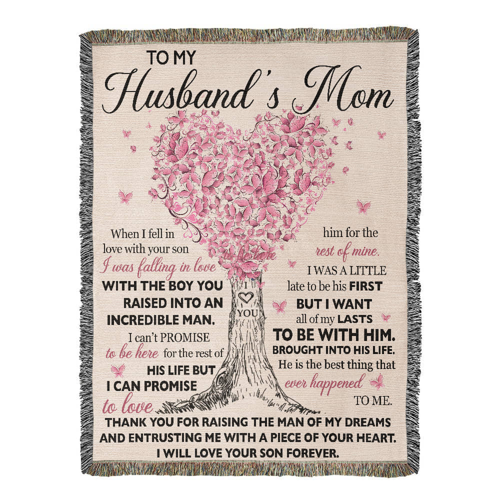 To My Husband's Mom - Thank You For Raising The Man of My Dreams - 100% Cotton Yarn Blanket