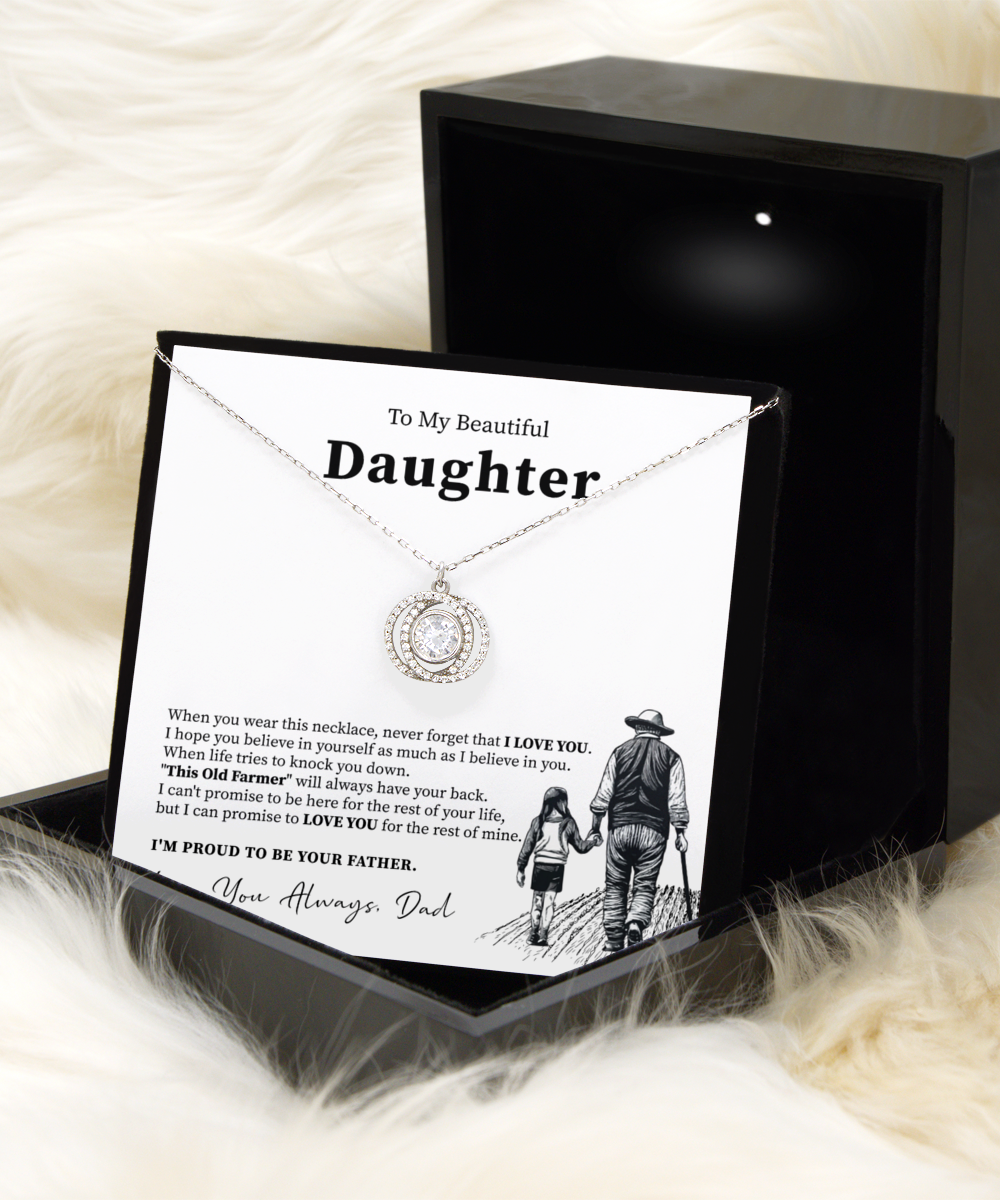 To My Beautiful Daughter - I Will Love You for The Rest of Mine - Necklace