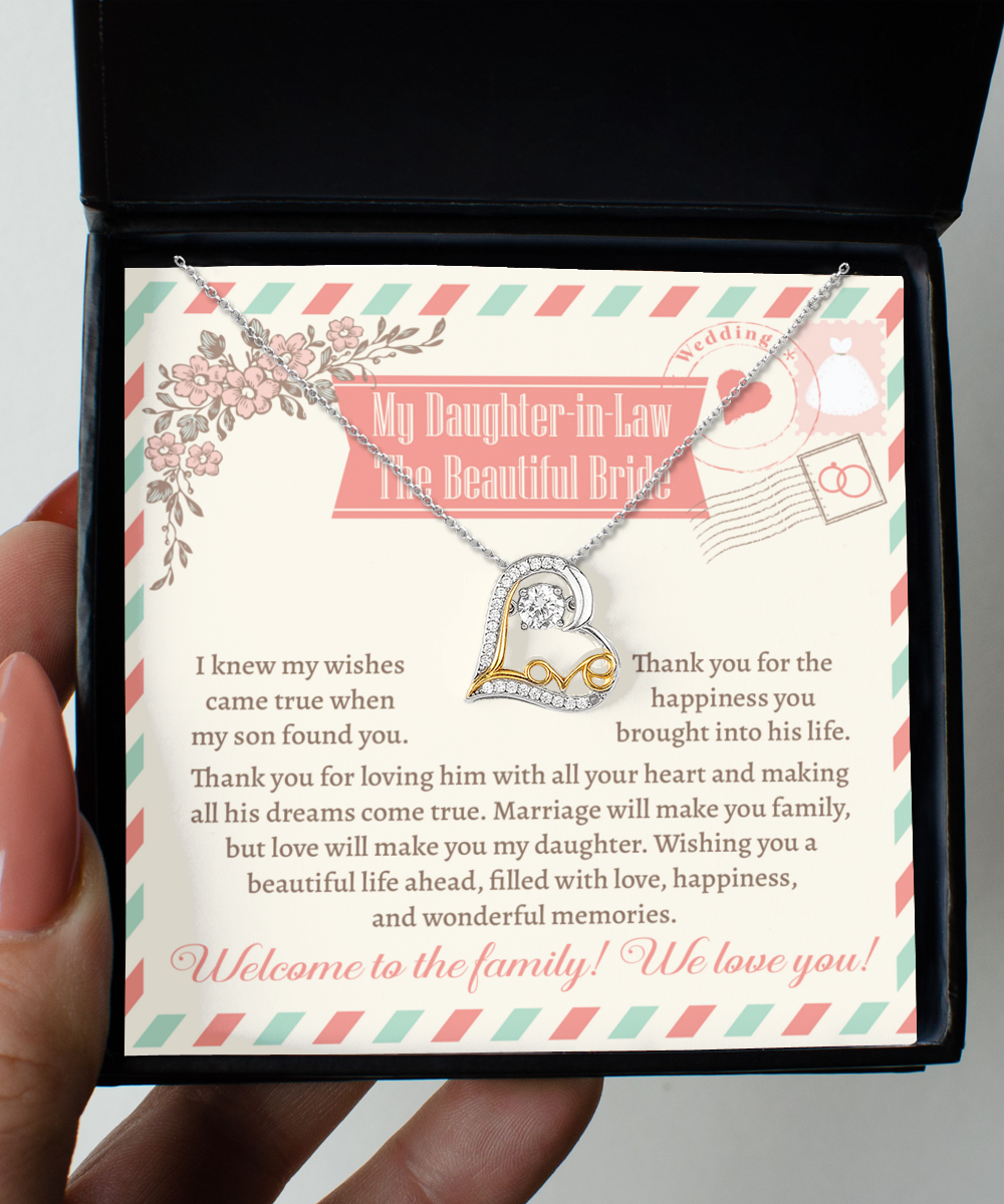 To My Daughter-In-Law - Thank You for Loving Him with All Your Heart - Necklace