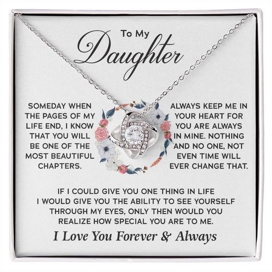 To My Daughter- Loveknot Necklace- Love You Forever