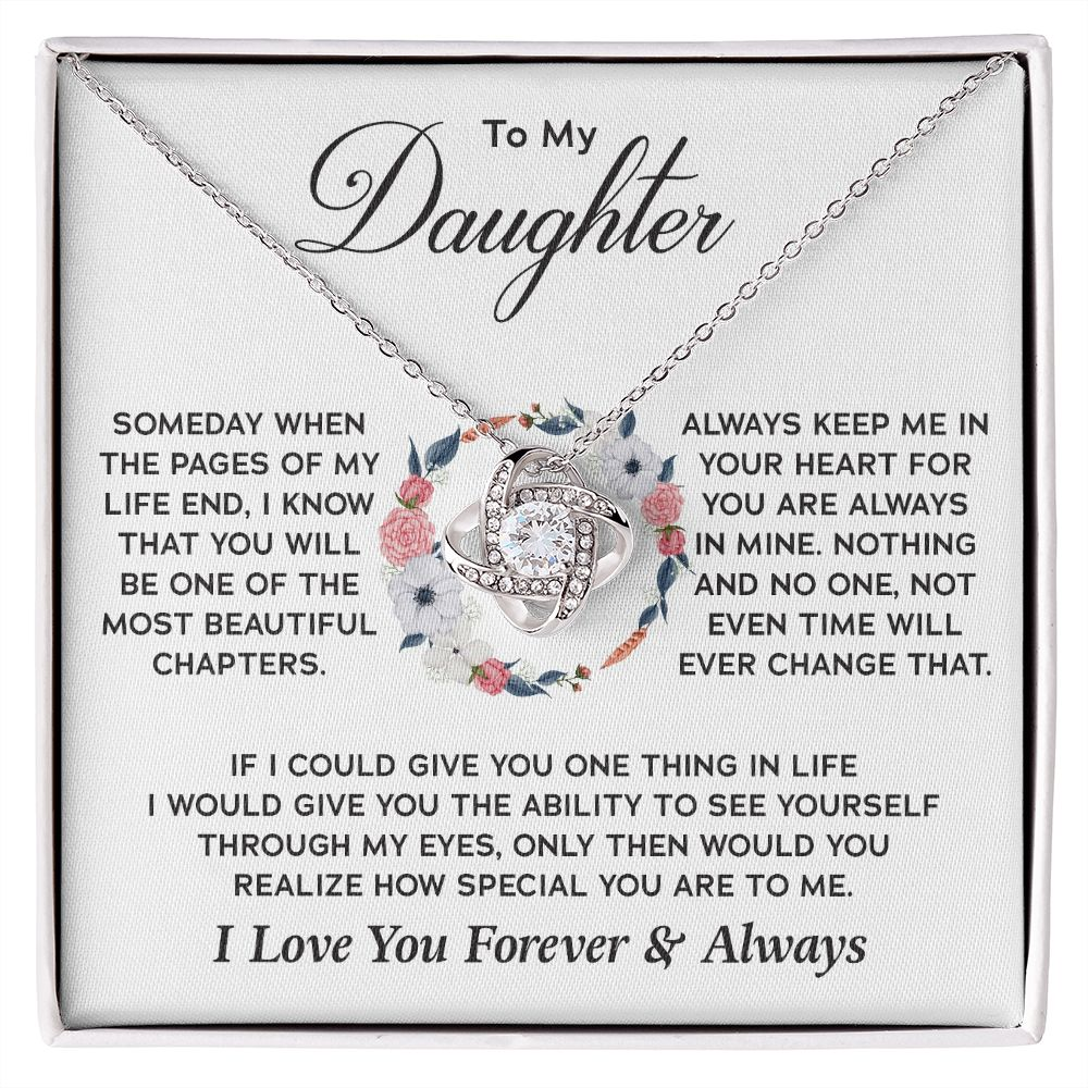 To My Daughter- Loveknot Necklace- Love You Forever