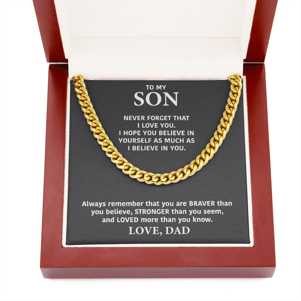 To My Son-Cuban Link Chain- Always Remember