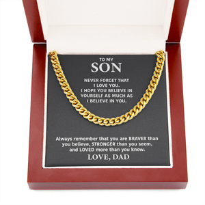 To My Son-Cuban Link Chain- Always Remember