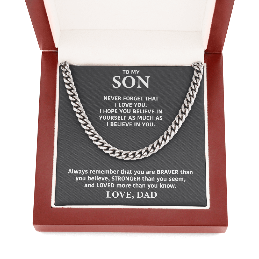 To My Son-Cuban Link Chain- Always Remember