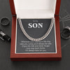 To My Son- Cuban Link Chain- Wherever Your Journey