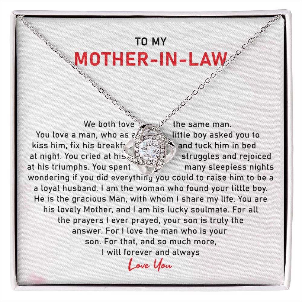 To My Mother In Law- Loveknot Necklace- We Both Love