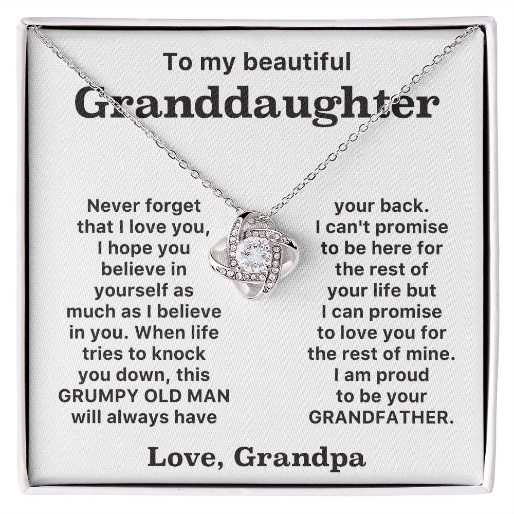 To My Beautiful Granddaughter- Loveknot Necklace- I Am Proud Of You