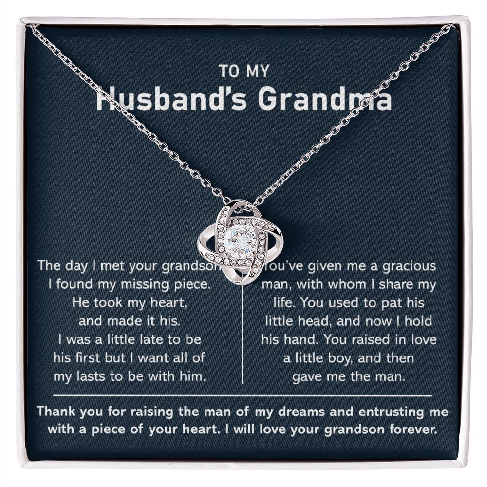 To My Husband's Grandma- Loveknot Necklace- I Was A Little Late