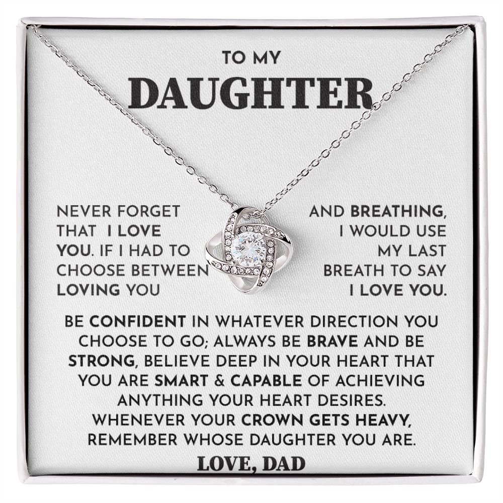 To My Daughter-Loveknot Necklace- Never Forget