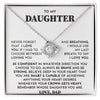 To My Daughter-Loveknot Necklace- Never Forget