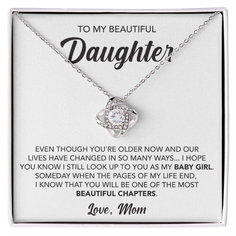 To My Daughter-Loveknot Necklace-As My Baby Girl