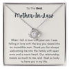 To The Best Mother In Law- Loveknot Necklace- I Feel So Lucky To Have You In My Life