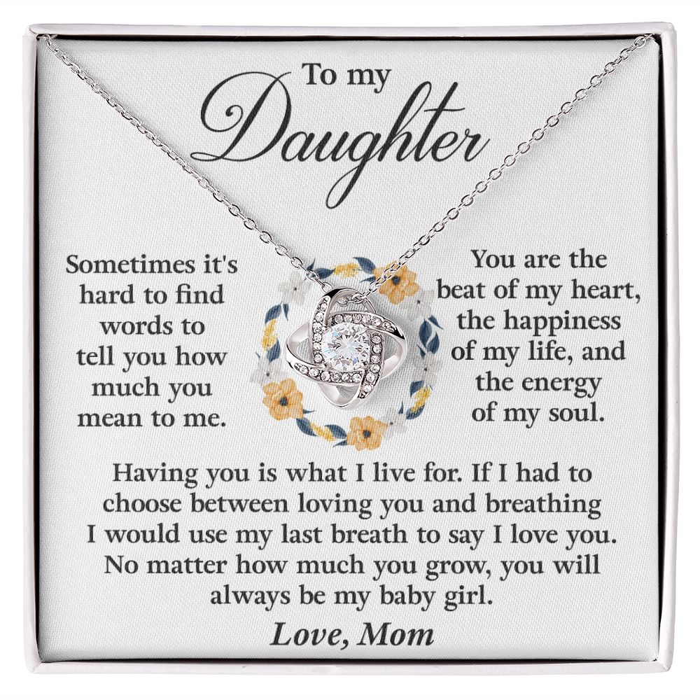 To My Daughter-Loveknot Necklace- You Are The Beat