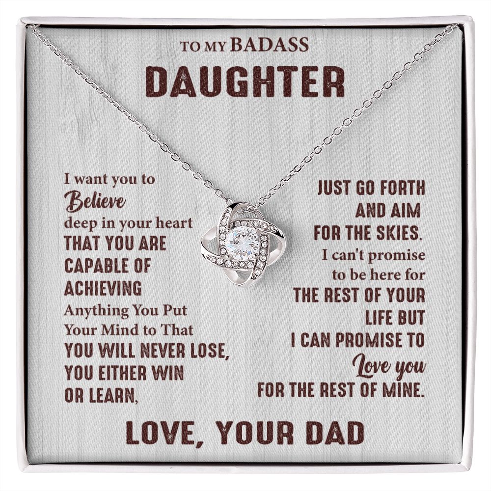 To My Daughter- Loveknot Necklace- I Want You To Believe
