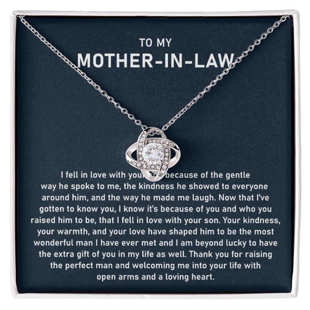 To My Mothetr In Law-Loveknot Necklace-Open Arms And Loving