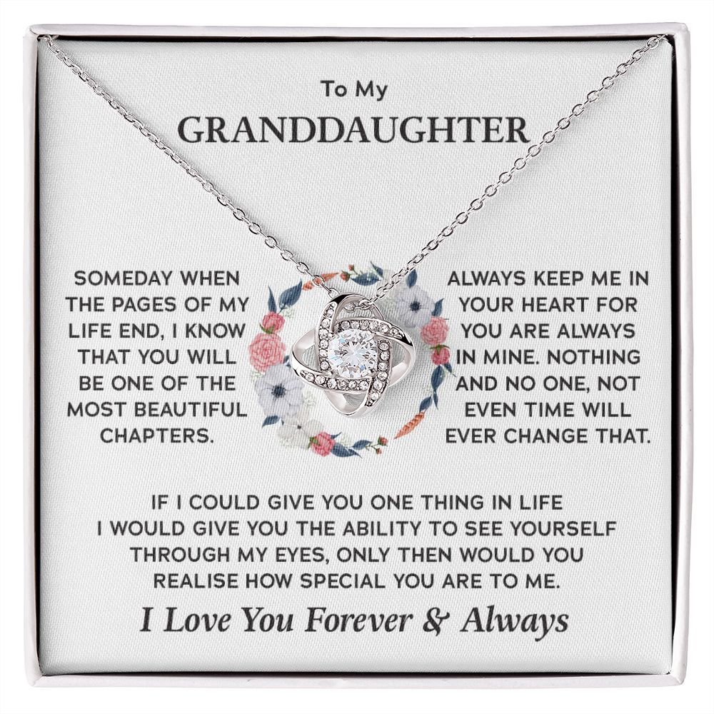 To My Granddaughter- Loveknot Necklace- If I Could
