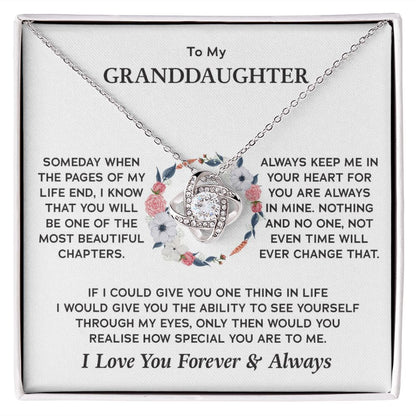 To My Granddaughter- Loveknot Necklace- If I Could