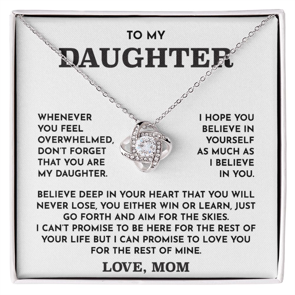 To My Daughter-Loveknot Necklace-Believe Deep In