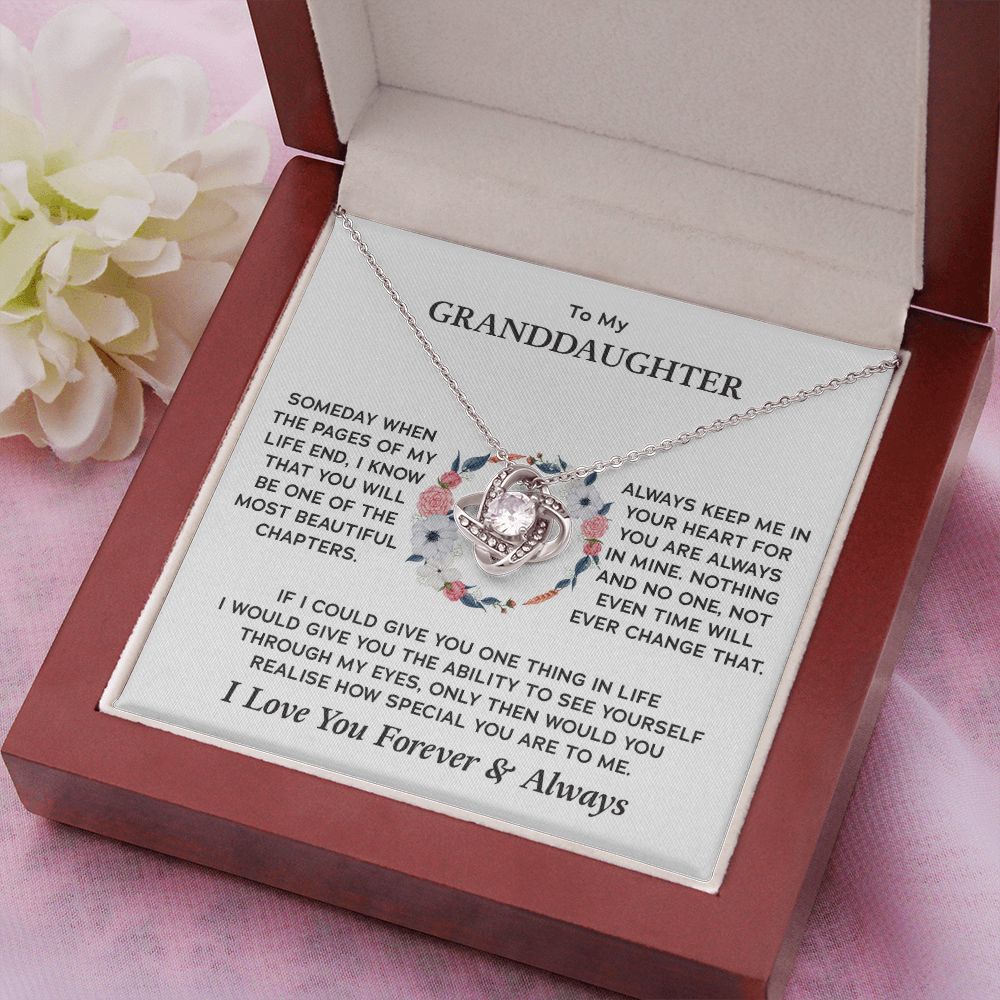 To My Granddaughter- Loveknot Necklace- If I Could