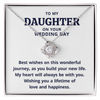 To My Daughter- Loveknot Necklace- On Your Wedding