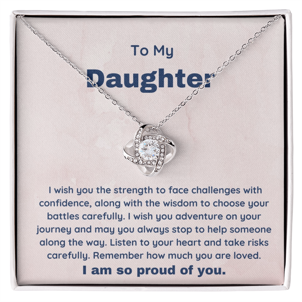 To My Daughter- Loveknot Necklace-Wish You Advanture
