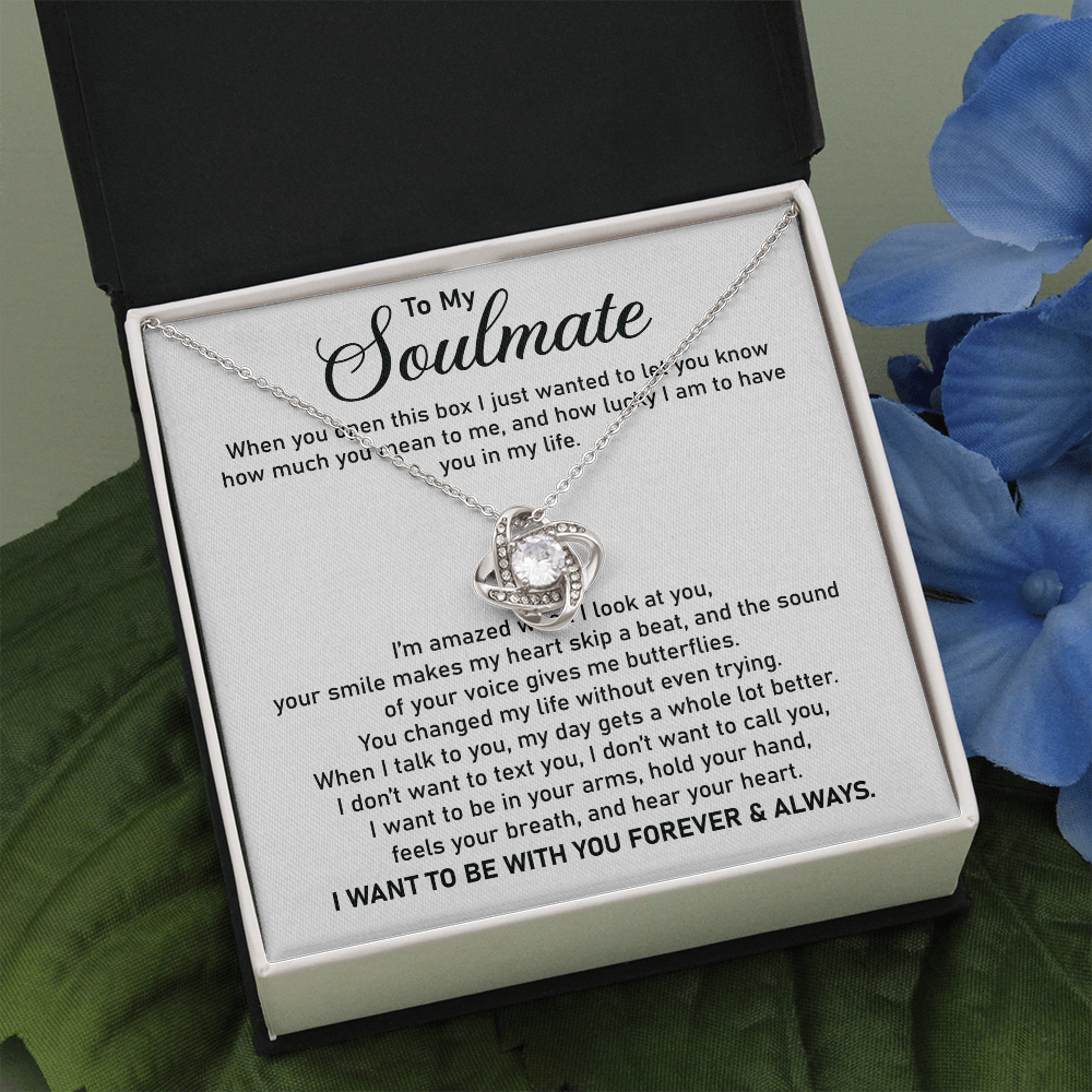 To My Soulmate-Loveknot Necklace- I Want To Be